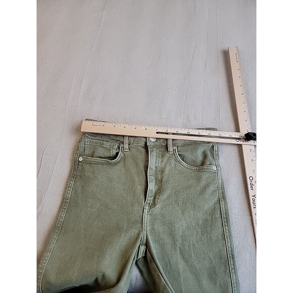 We The Free Jeans Womens Crop 26x26.5 Distressed Green Mid Rise Frayed Stretch - Picture 7 of 16